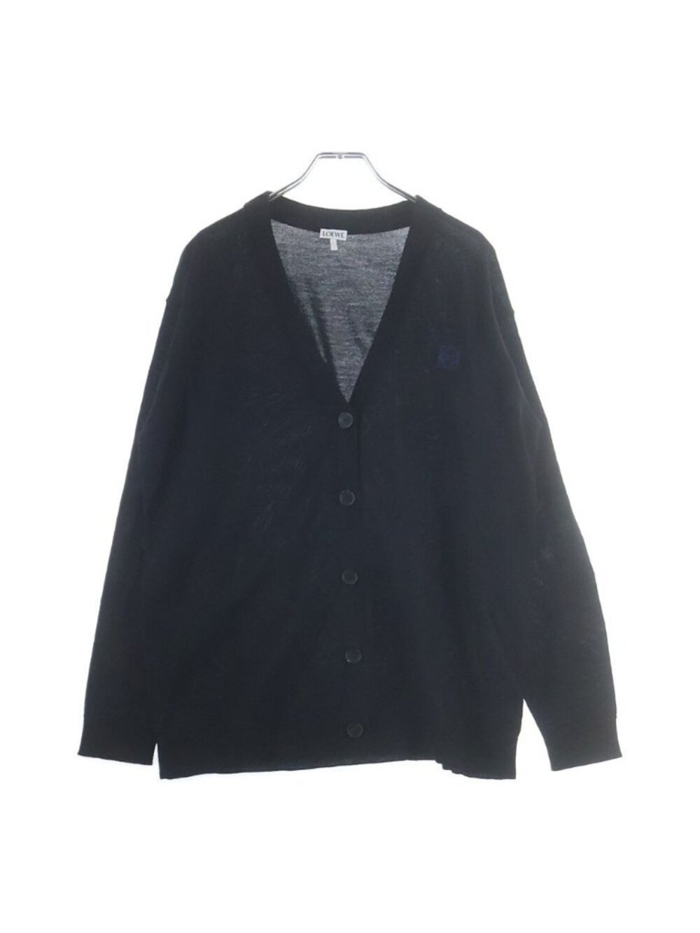 Loewe Anagram Long Sleeve Cardigan Black
